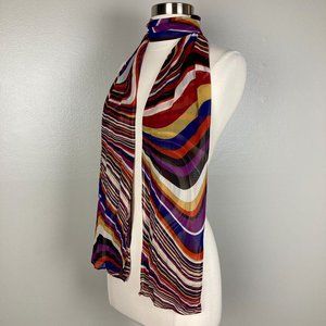 OS - 70s Style Swirl Semi-Sheer Rectangle Scarf